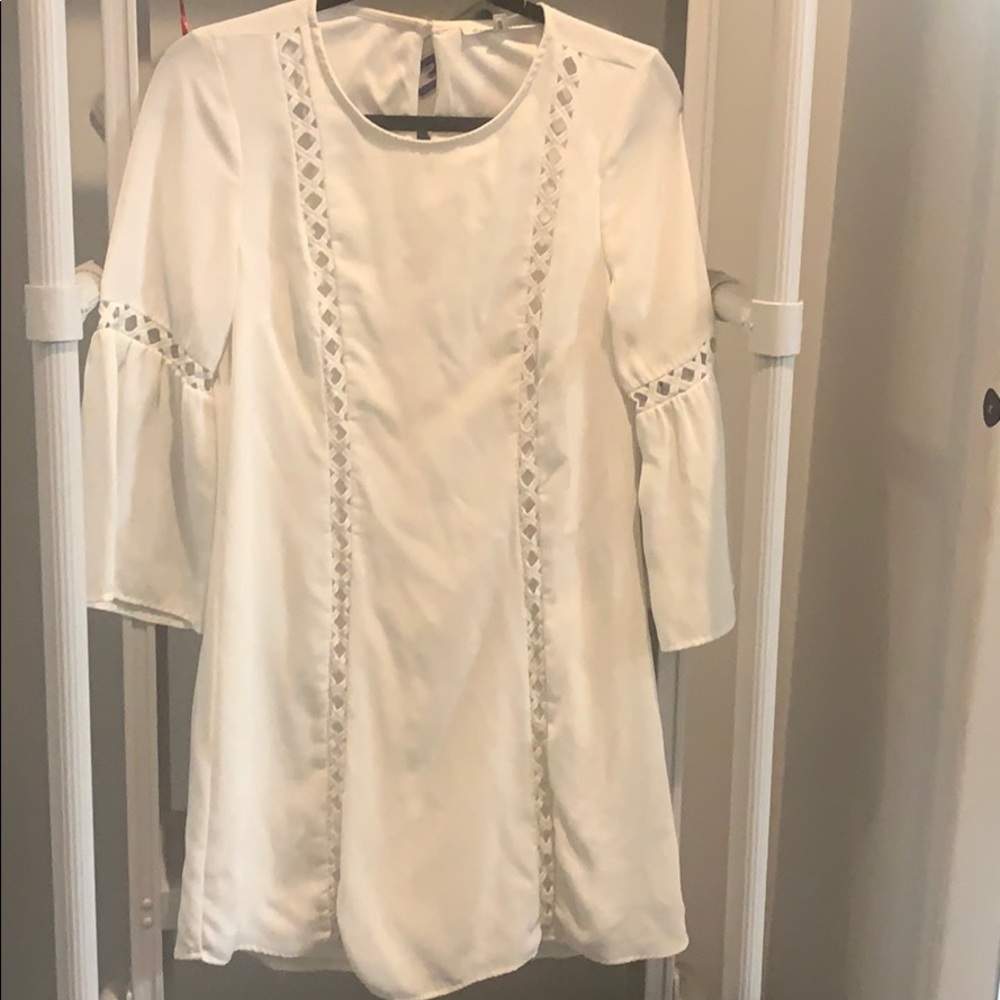 White dress with bell sleeves